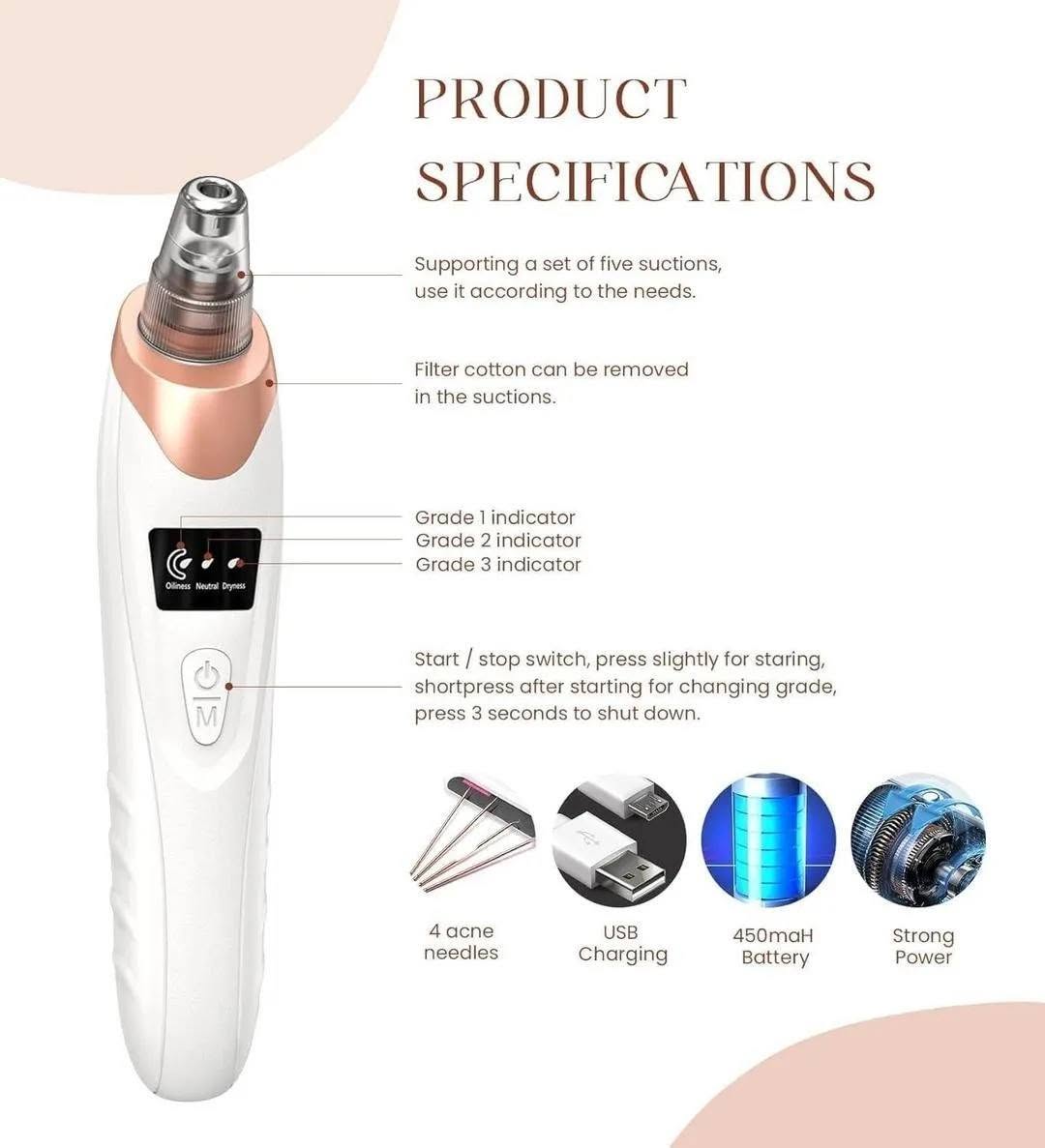 Electric Blackhead Remover & Pore Vacuum Suction Cleanser